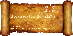 Stefanovics Dormán névjegykártya